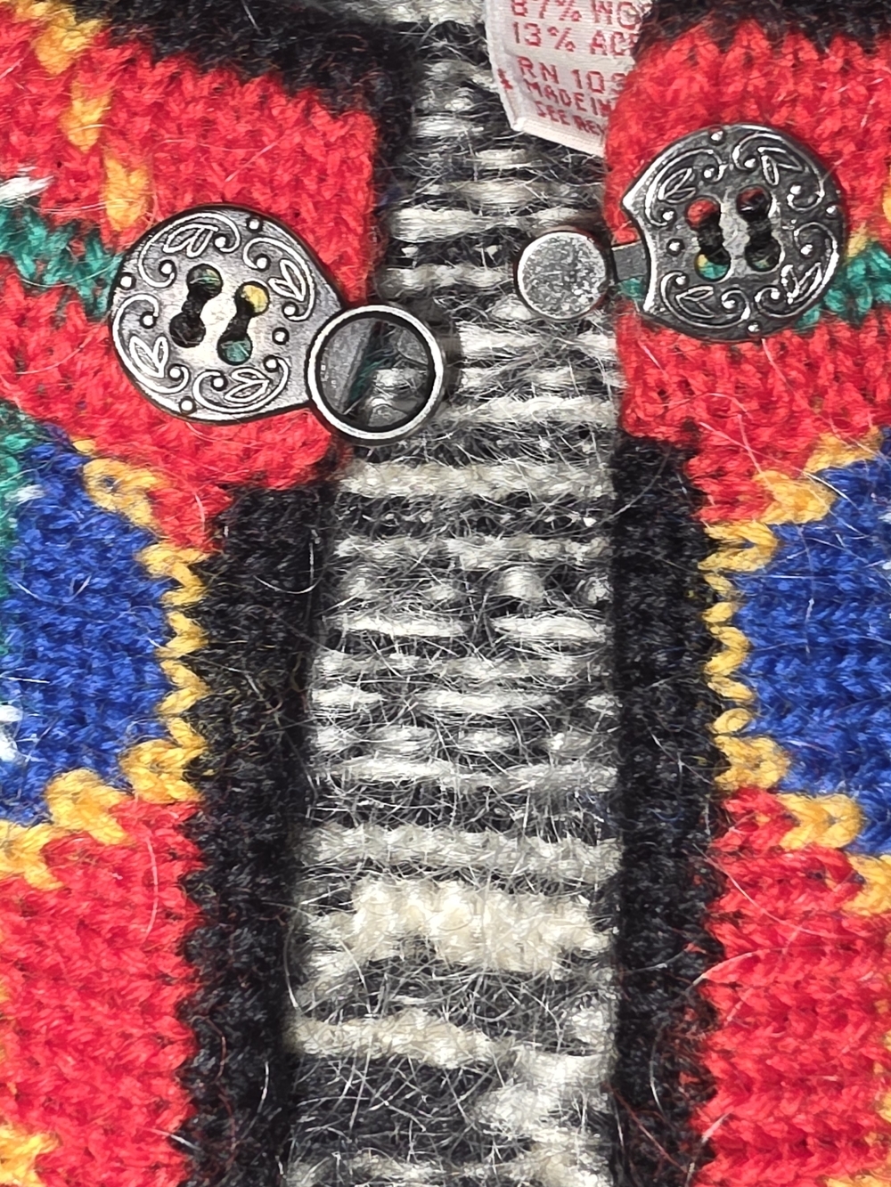 H.G. Preferred Norwegian Wool Cardigan Nordic Fair Isle Sweater Toggle L - Picture 5 of 9